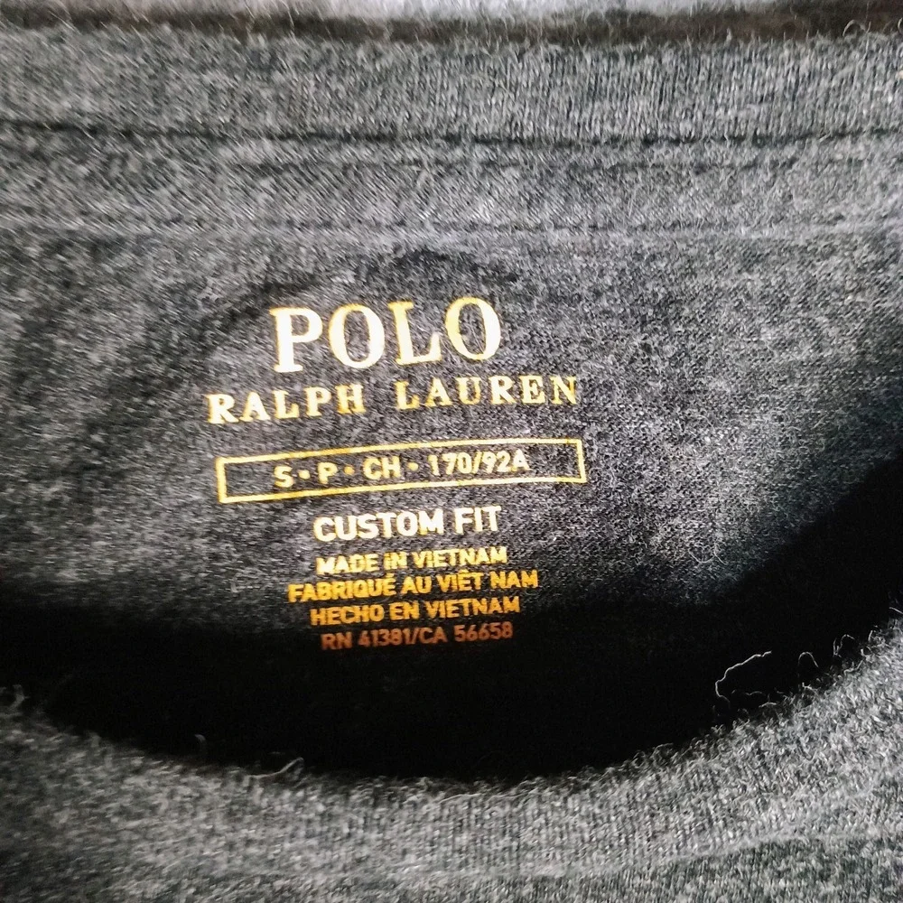 Polo Ralph Lauren Custom Fit Small Gray Long Sleeve T Shirt Red Pony Cotton